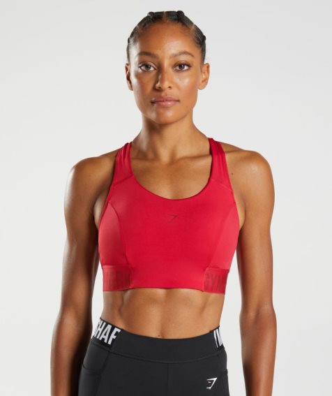 Women's Gymshark Training Brandmark Sports Bra Red | CA 375D08